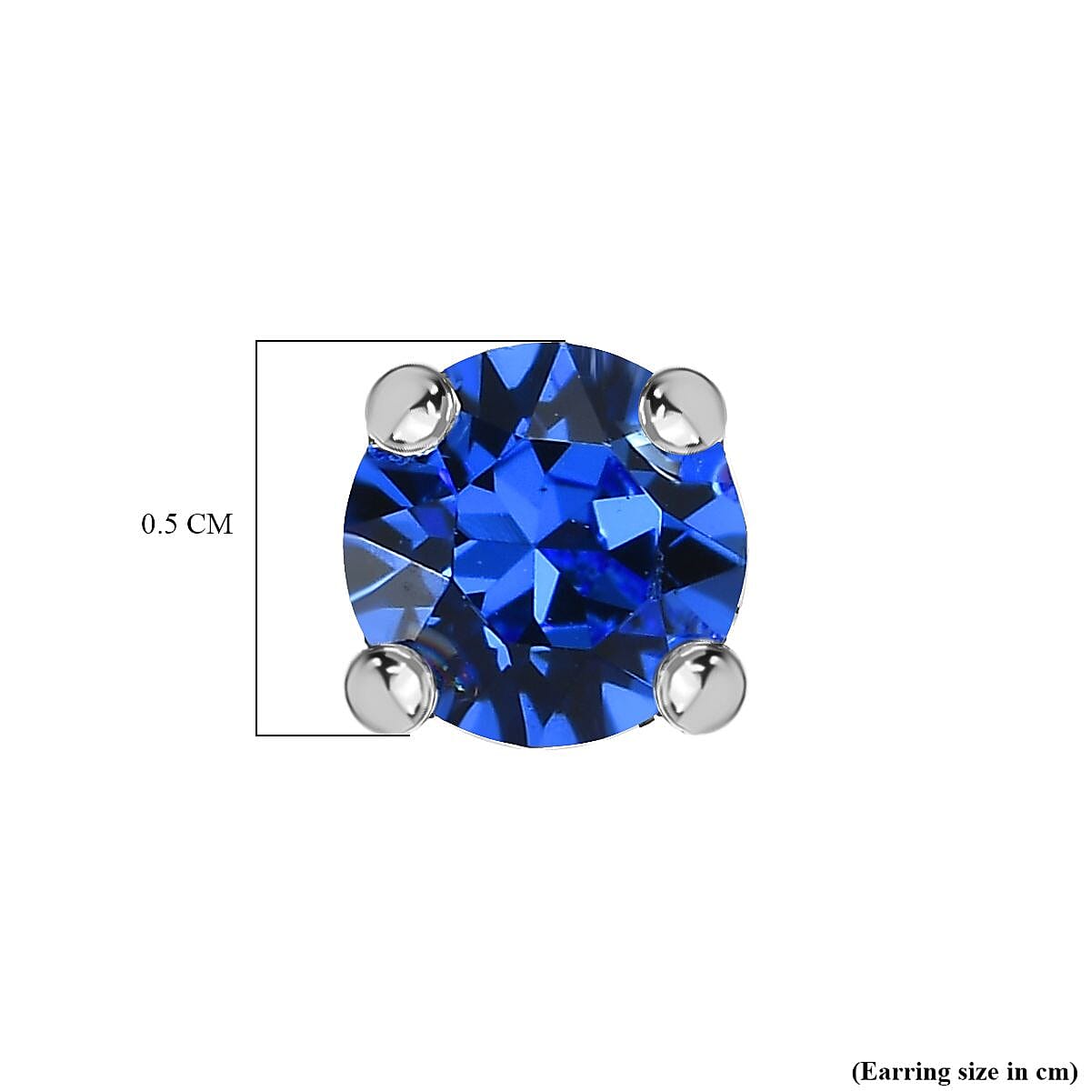 Sapphire Austrian Crystal Stud Earrings in Sterling Silver