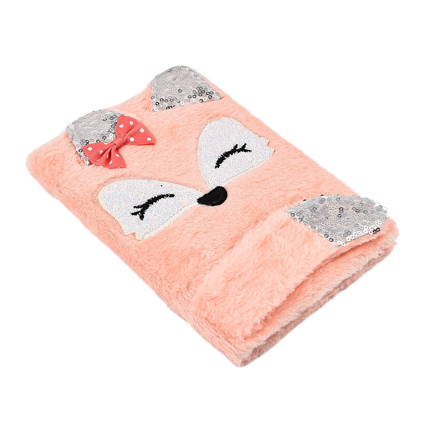 Fluffy Cover 3D Fox Pattern Notebook (80 Pages) - Orange