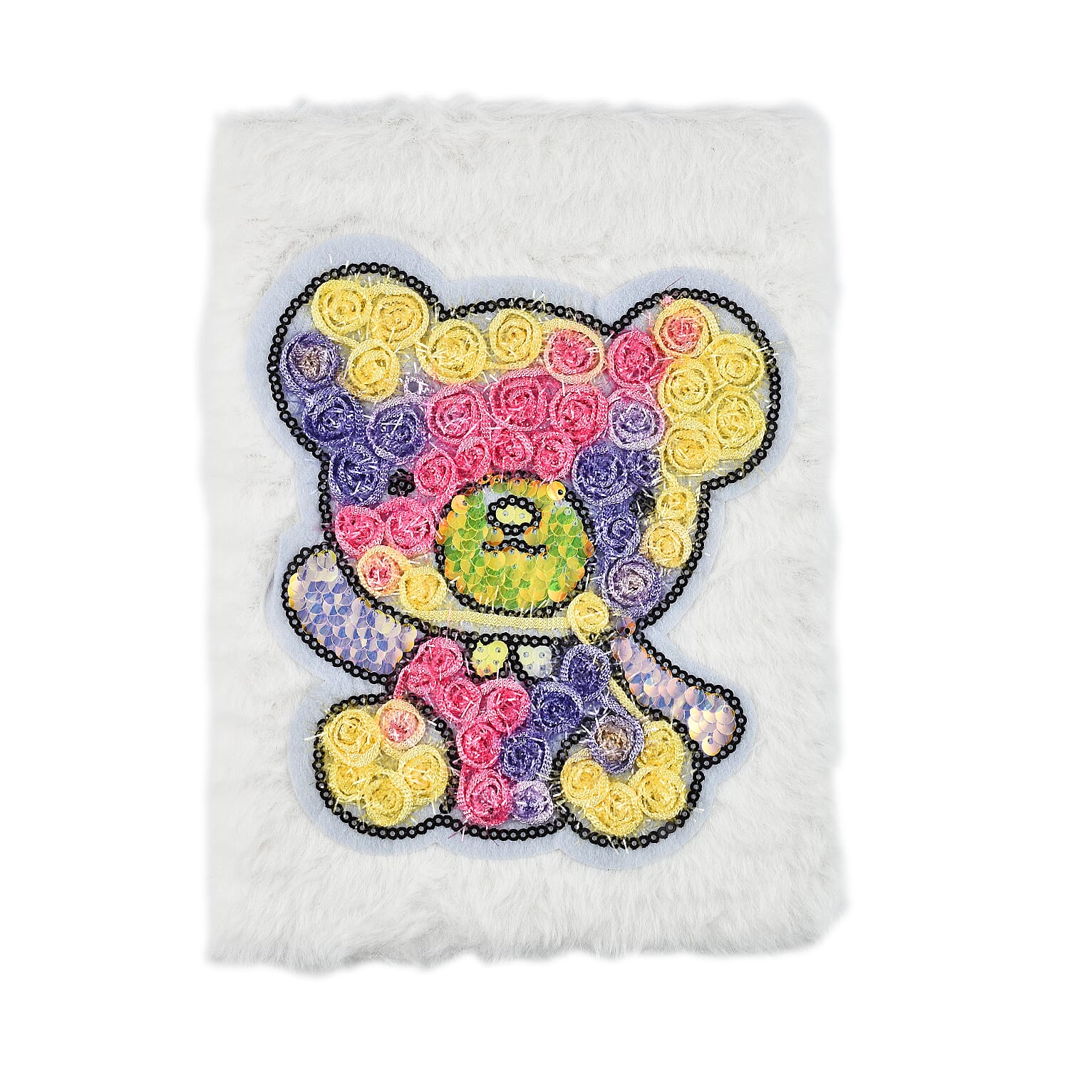 Fluffy Cover 3D Bear Pattern Notebook (80 Pages) - Multi
