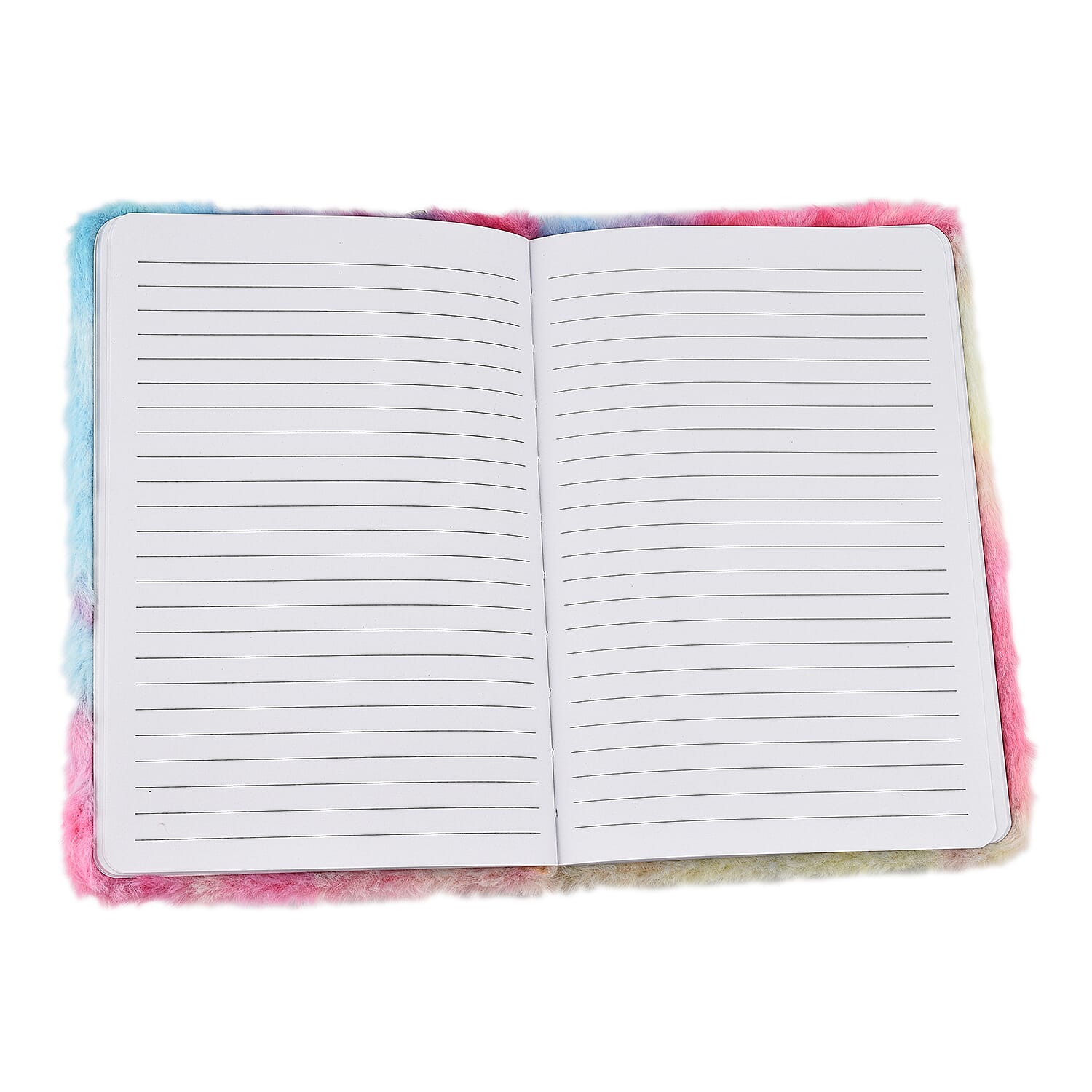 Fluffy Cover 3D Unicorn Pattern Notebook (80 Pages) - Yellow