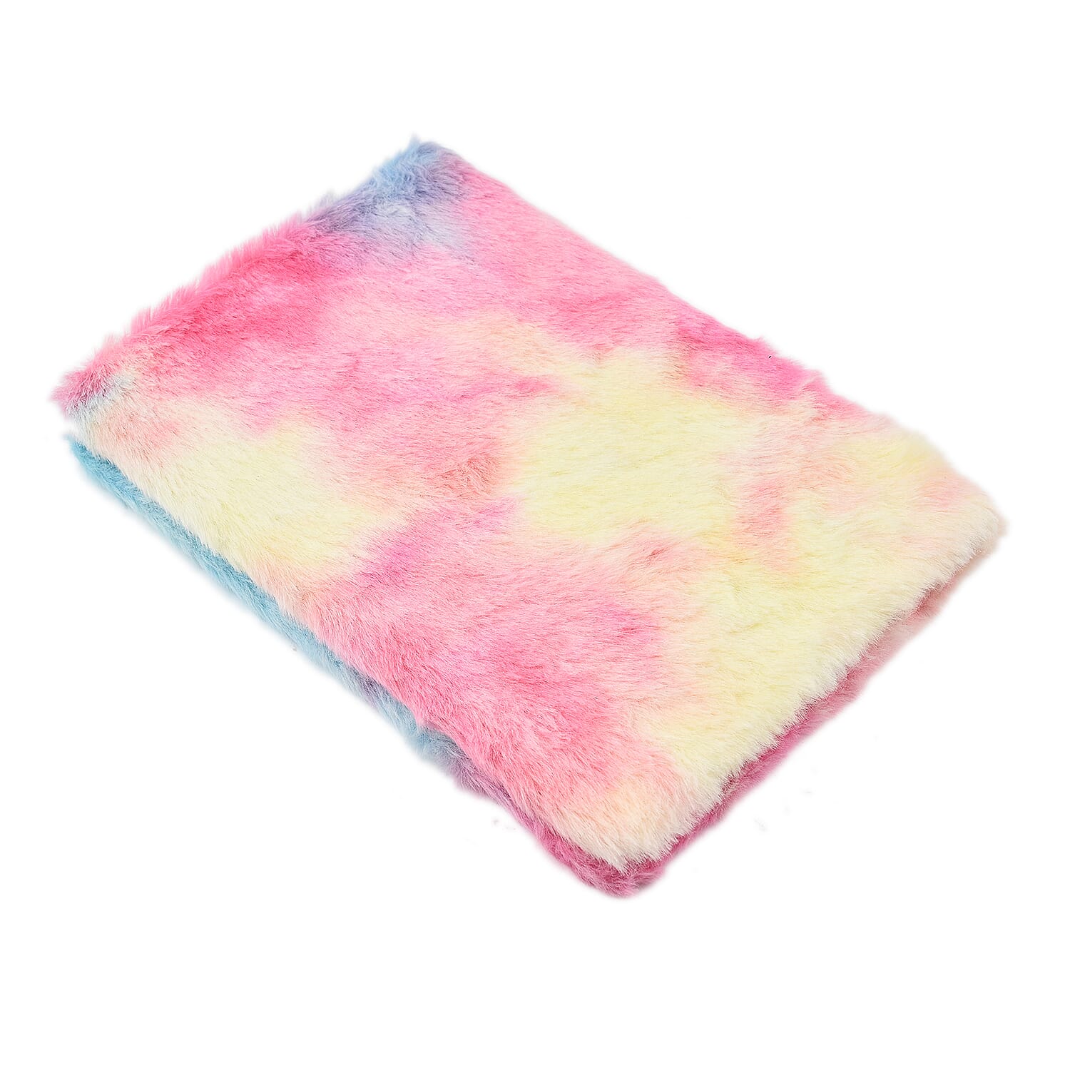 Fluffy Cover 3D Unicorn Pattern Notebook (80 Pages) - Yellow