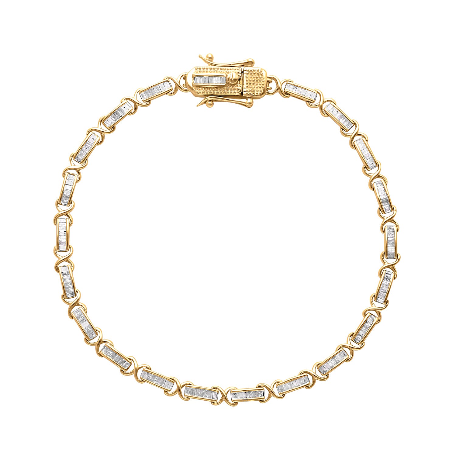One Time Deal- 9K Yellow Gold Diamond Bracelet (Size - 7.5) 1.03 Ct, Gold Wt. 9.01 Gms