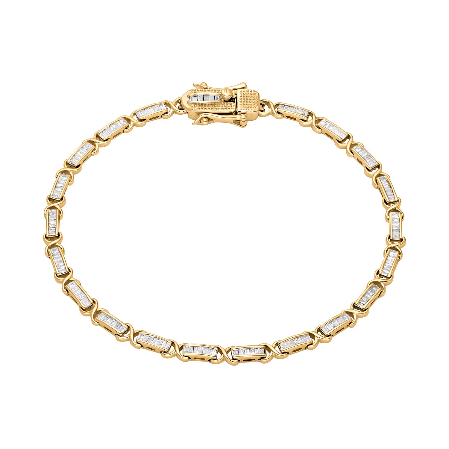 One Time Deal- 9K Yellow Gold Diamond Bracelet (Size - 7.5) 1.03 Ct, Gold Wt. 9.01 Gms