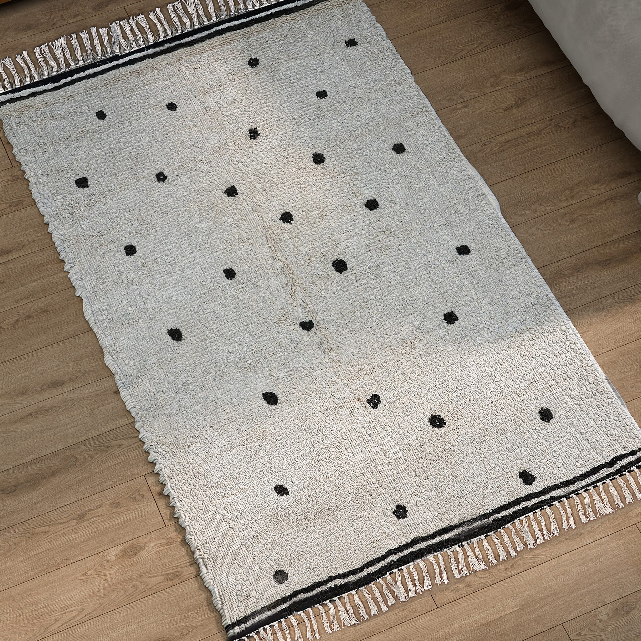 Today Surprising Deal of the Month - Cotton Tufted Area Rug (Size 152x90 cm) - Cream