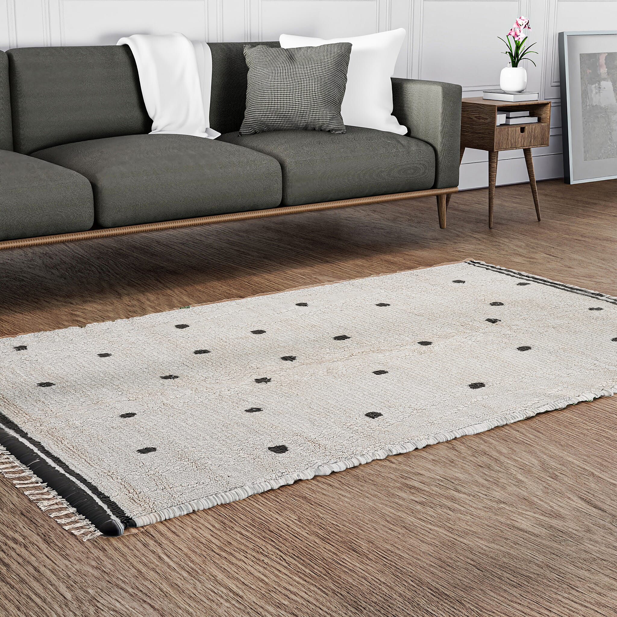 Today Surprising Deal of the Month - Cotton Tufted Area Rug (Size 152x90 cm) - Cream