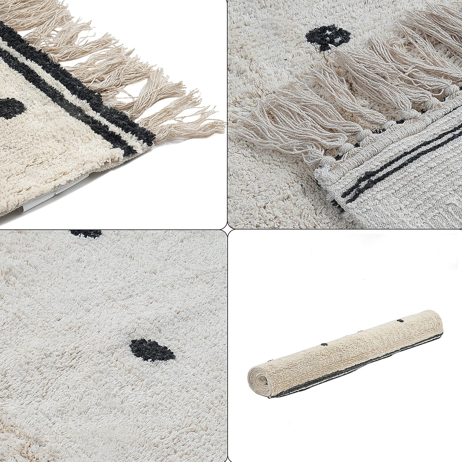  Cotton Tufted Area Rug - Cream