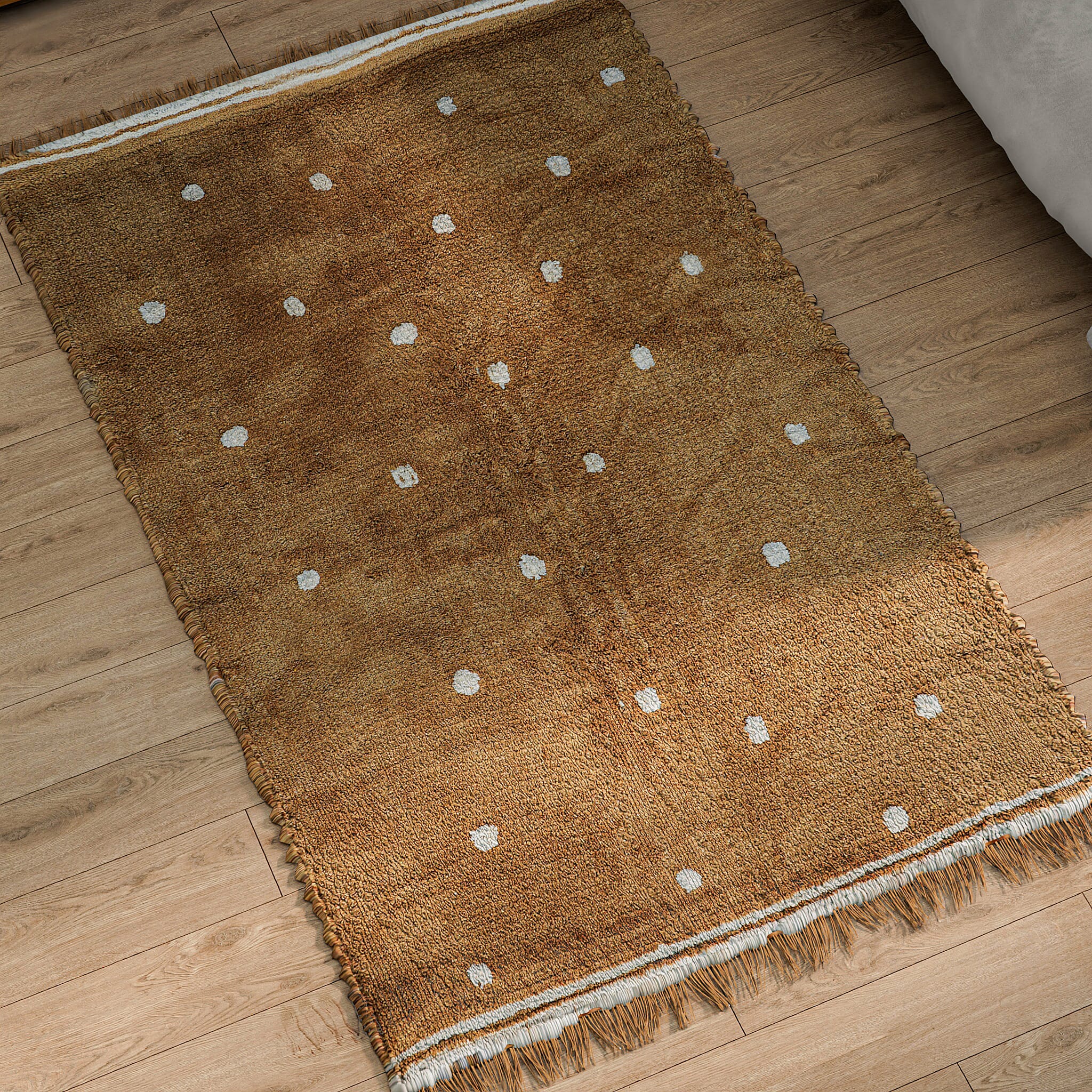 Handmade In India 100% Cotton Tufted Area Rug (Size 152 x 90 cm) - Brown