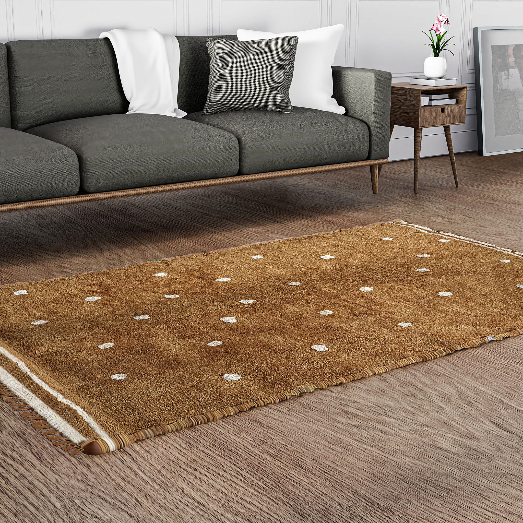 Handmade In India 100% Cotton Tufted Area Rug (Size 152 x 90 cm) - Brown