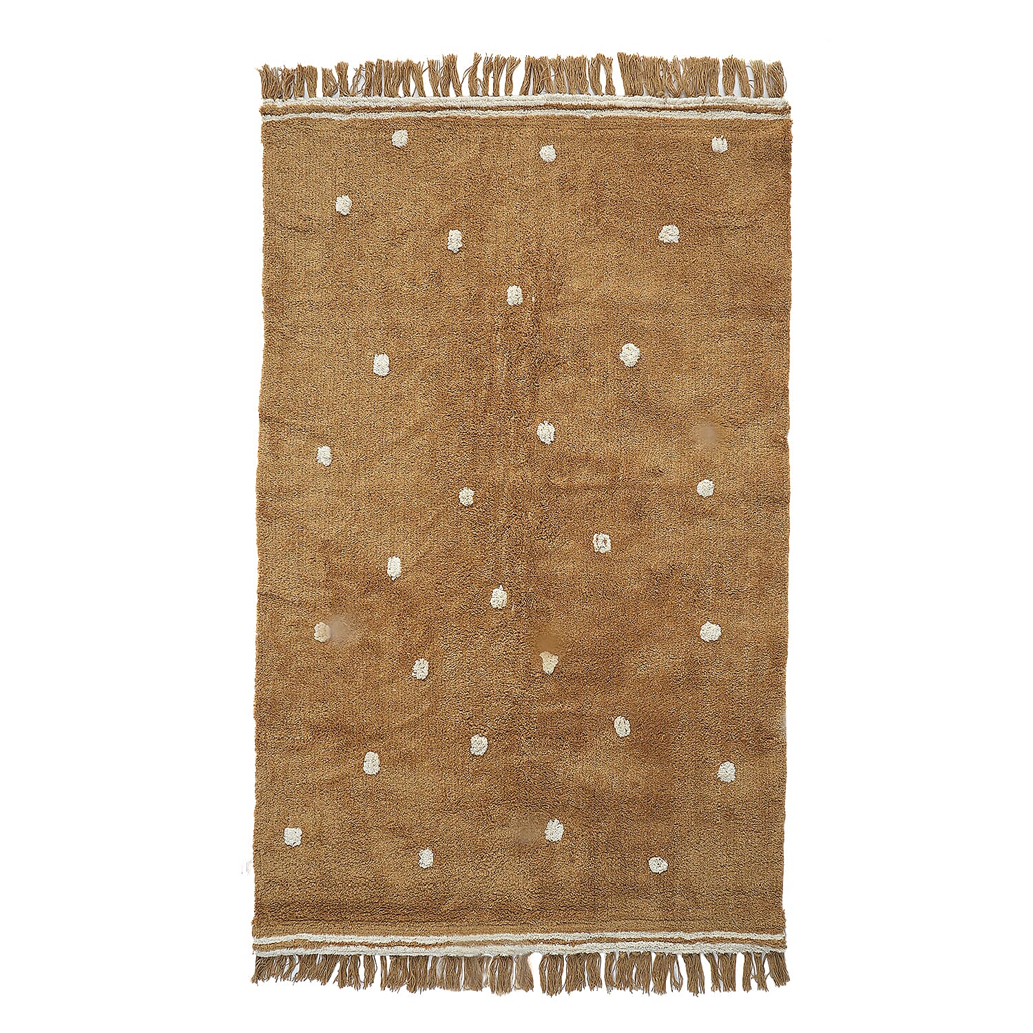 Handmade In India 100% Cotton Tufted Area Rug (Size 152 x 90 cm) - Brown