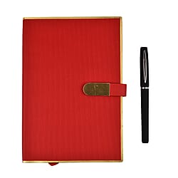 Luxury Notebook and Pen Set- Presented in a Gift Box - Black