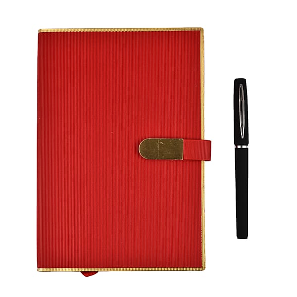 Luxury Notebook and Pen Set Presented in a Gift Box Red 7592135 TJC