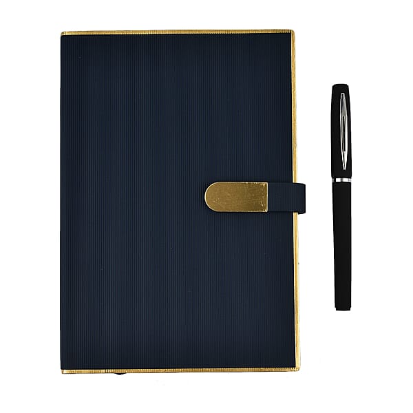 Luxury Notebook and Pen Set Presented in a Gift Box Blue 7592138 TJC