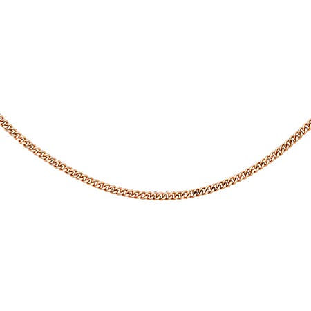 Diamond Cut Curb Chain 20 Inch in 9K Rose Gold