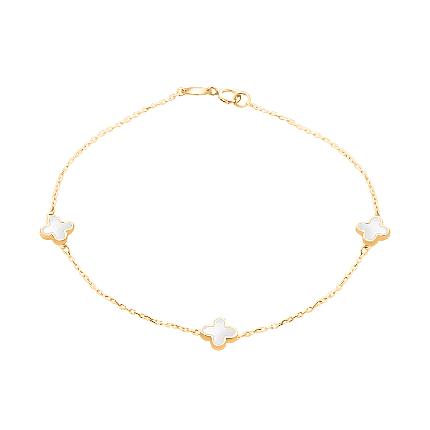 Closeout Designer - 9K Yellow Gold Mother of Pearl Bracelet (Size - 7.5)