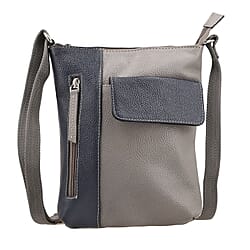 100% Genuine Leather Crossbody Bag With Adjustable Strap - Magenta - Black