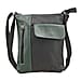 100% Genuine Leather Crossbody Bag Wih Adjustable Stra - Olive & Black