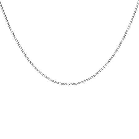 Open Curb Chain 18 Inch in 9K White Gold