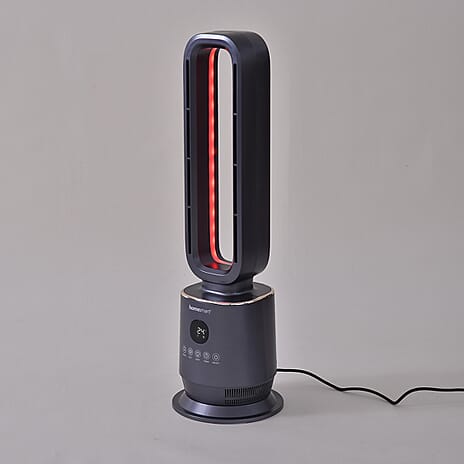 Energy Efficient 2-in-1 Ceramic Bladeless Heater with Fan Mode, 2 Heat Settings & Light Mode (1000W-2000W) With Remote