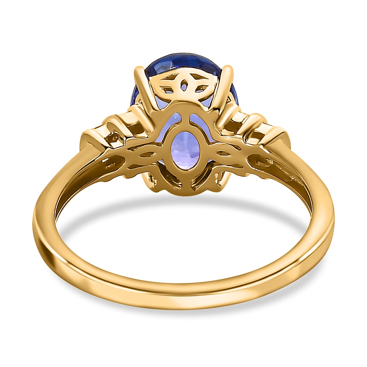 Collectors Edition- 14K Yellow Gold AAA Tanzanite (Oval 10x8 mm) and Diamond Ring 3.00 Ct
