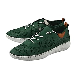 LOTUS Womens Katya Leather Trainers (Size 3) - Green