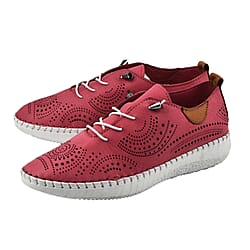 LOTUS Womens Katya Leather Trainers (Size 3) - Green