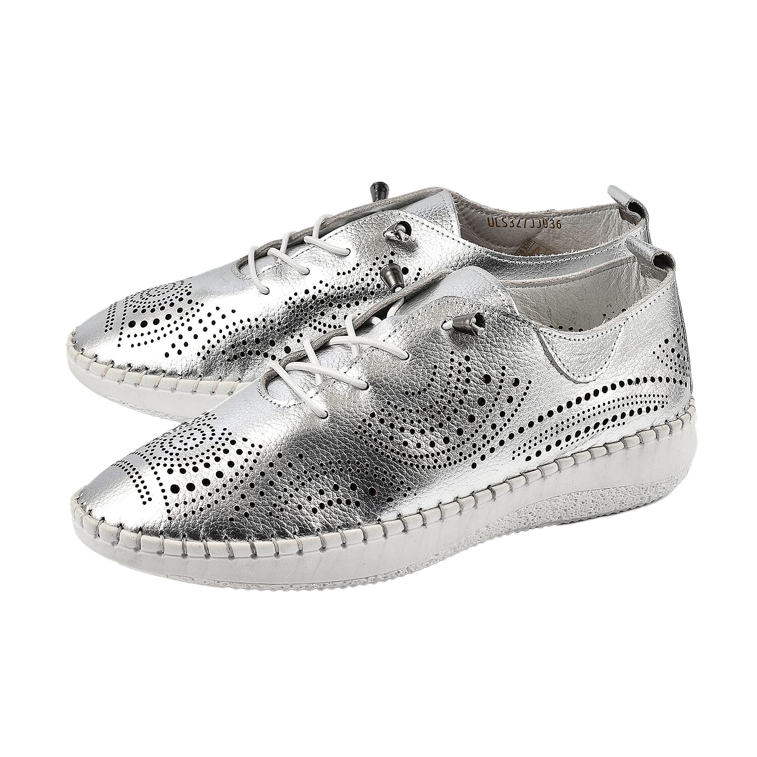 LOTUS Womens Katya Leather Trainers (Size 4) - Silver