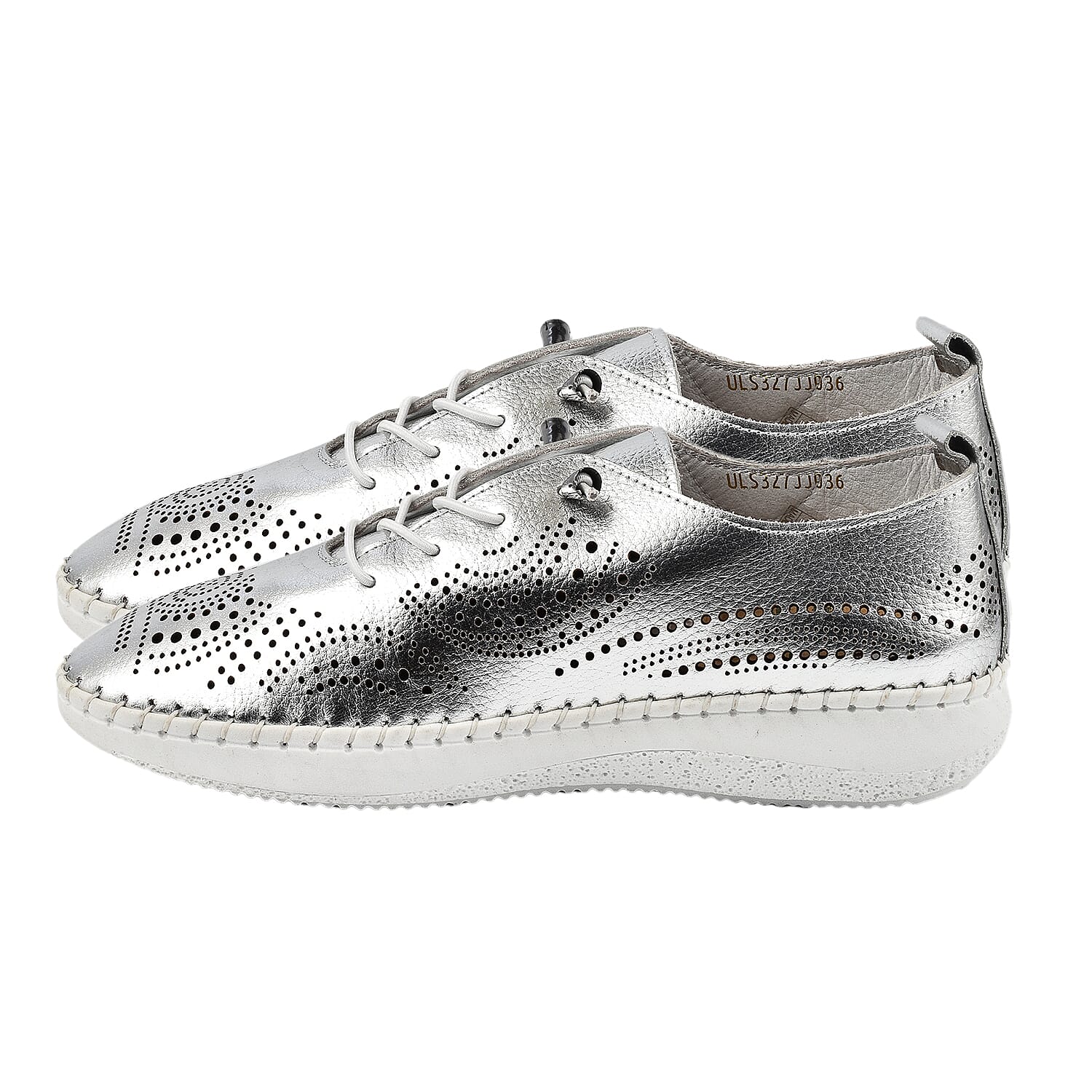 LOTUS Womens Katya Leather Trainers (Size 7) - Silver