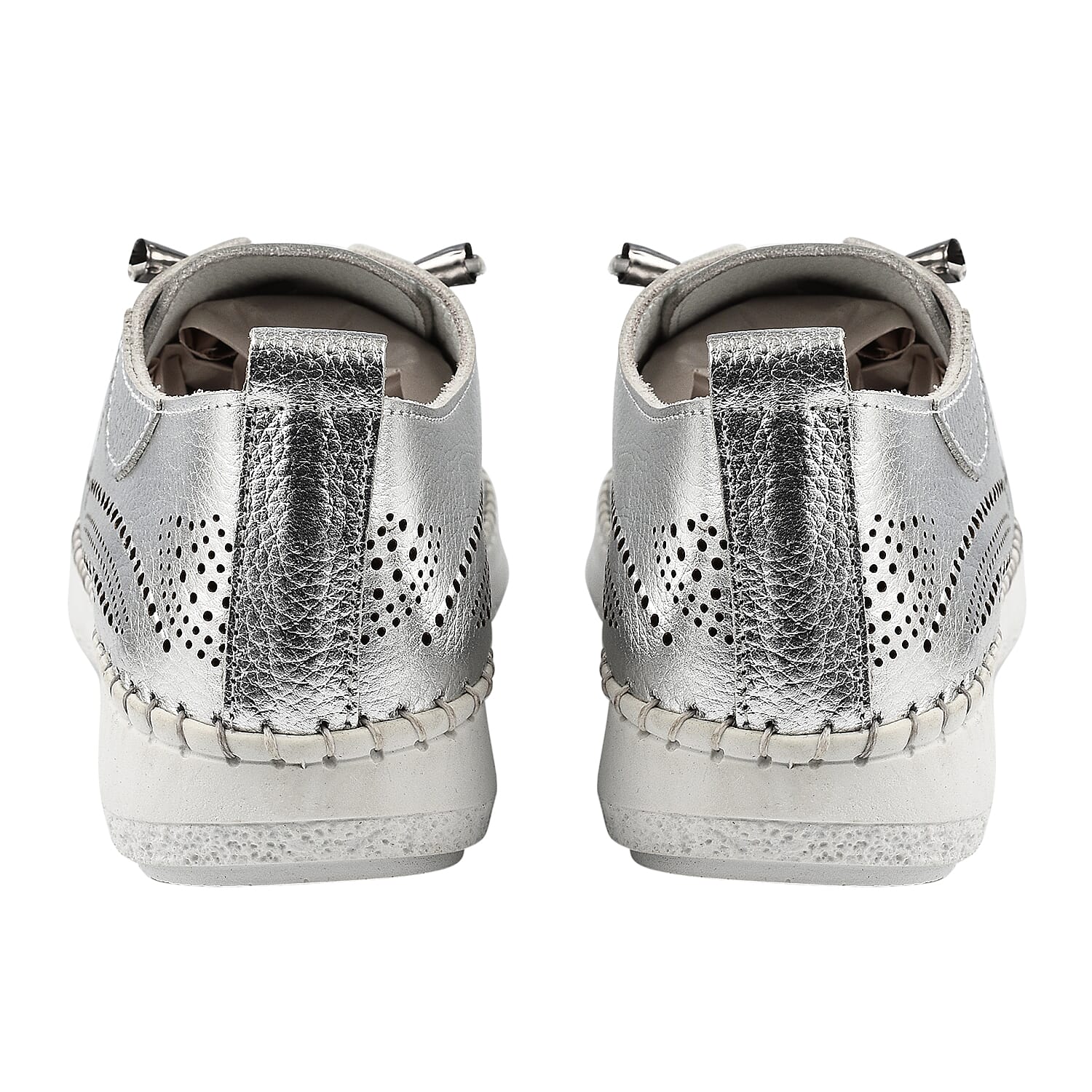 LOTUS Womens Katya Leather Trainers (Size 7) - Silver