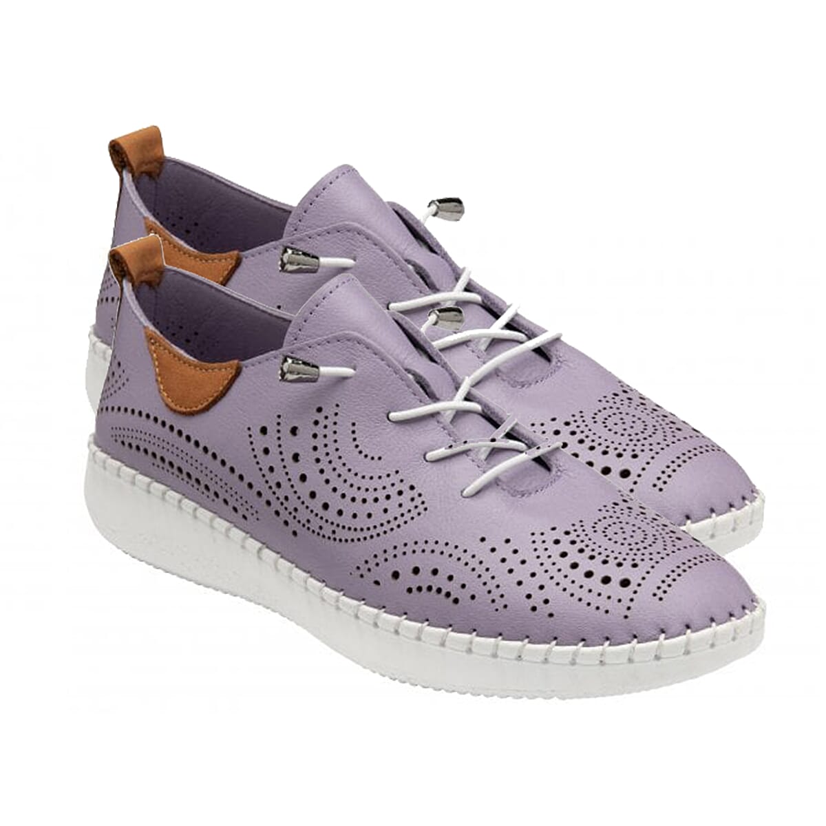 LOTUS Womens Katya Leather Trainers (Size 8) - Lilac