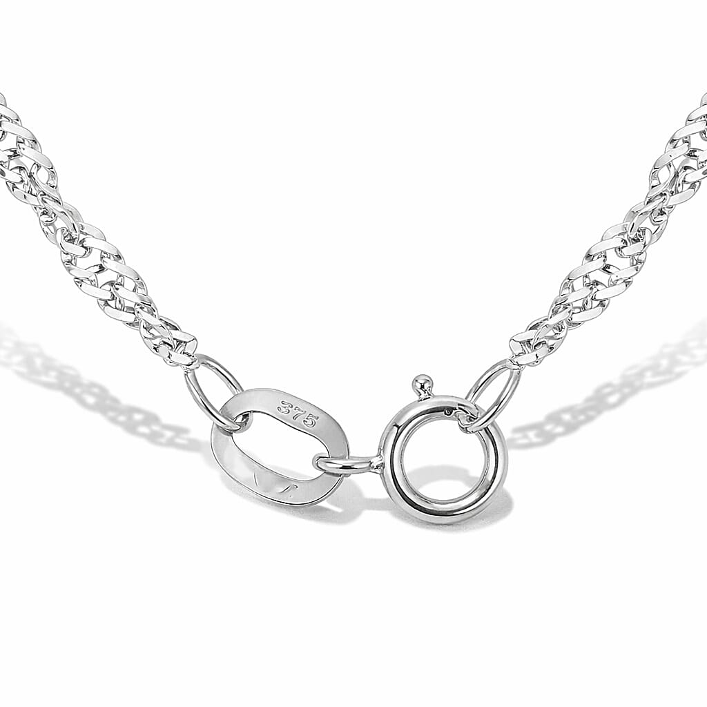 9K White Gold  Chain (Size - 16),  Gold Wt. 0.9 Gms