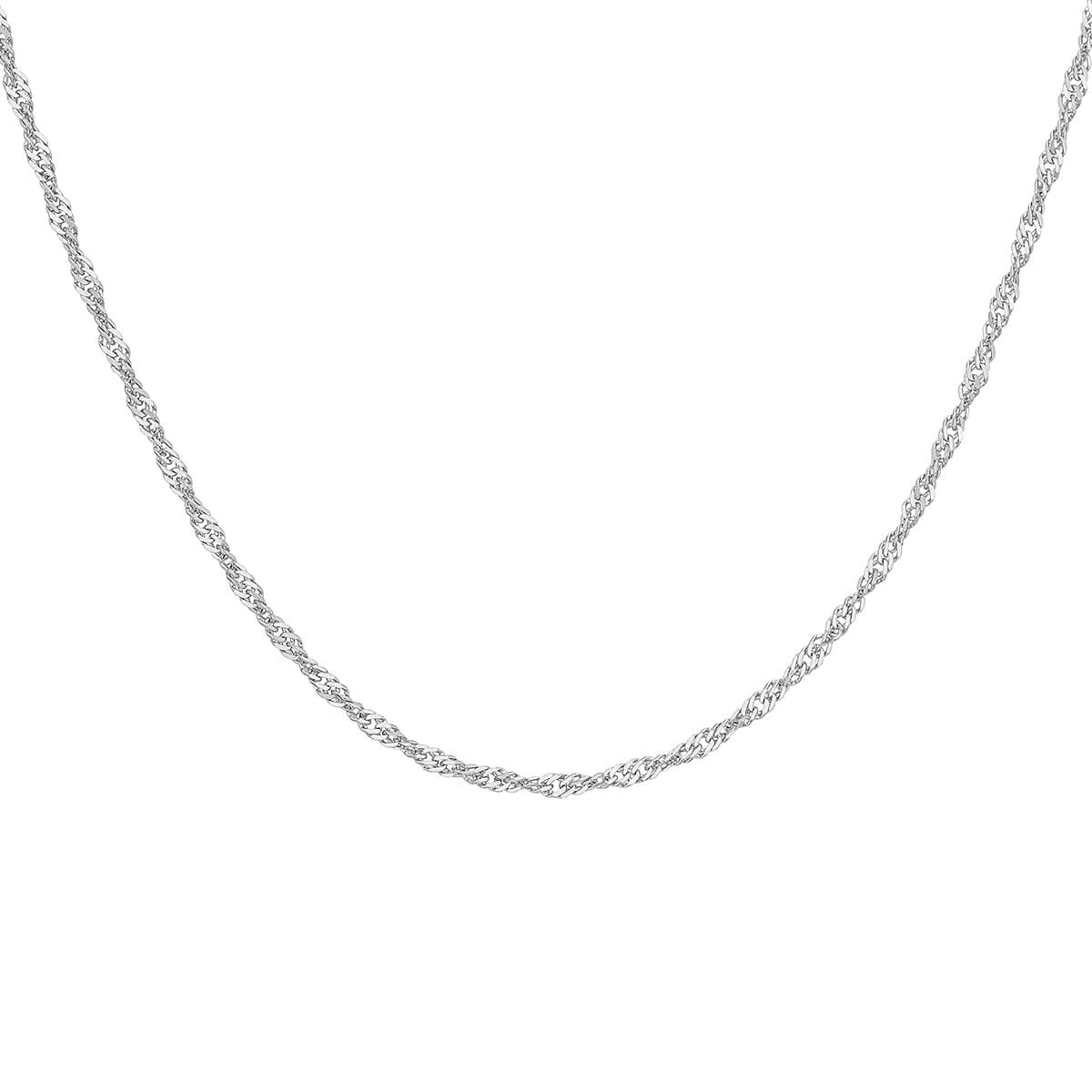 9K White Gold  Chain (Size - 16),  Gold Wt. 0.9 Gms