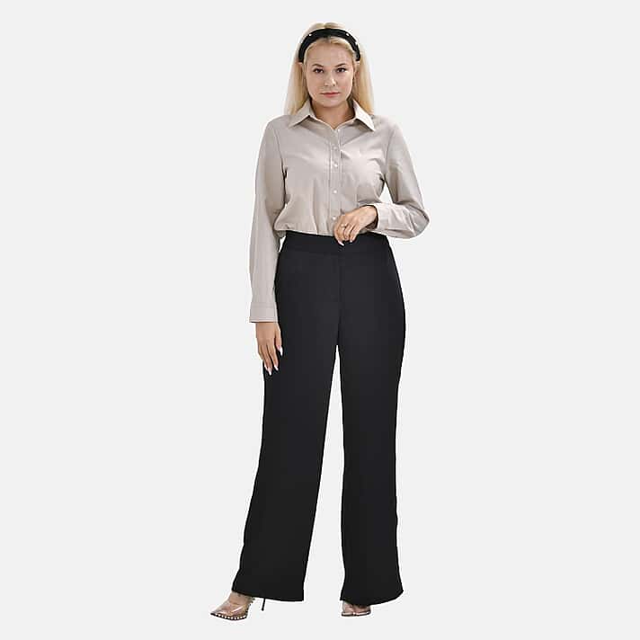 TAMSY Soft Satin Wide Leg Trousers