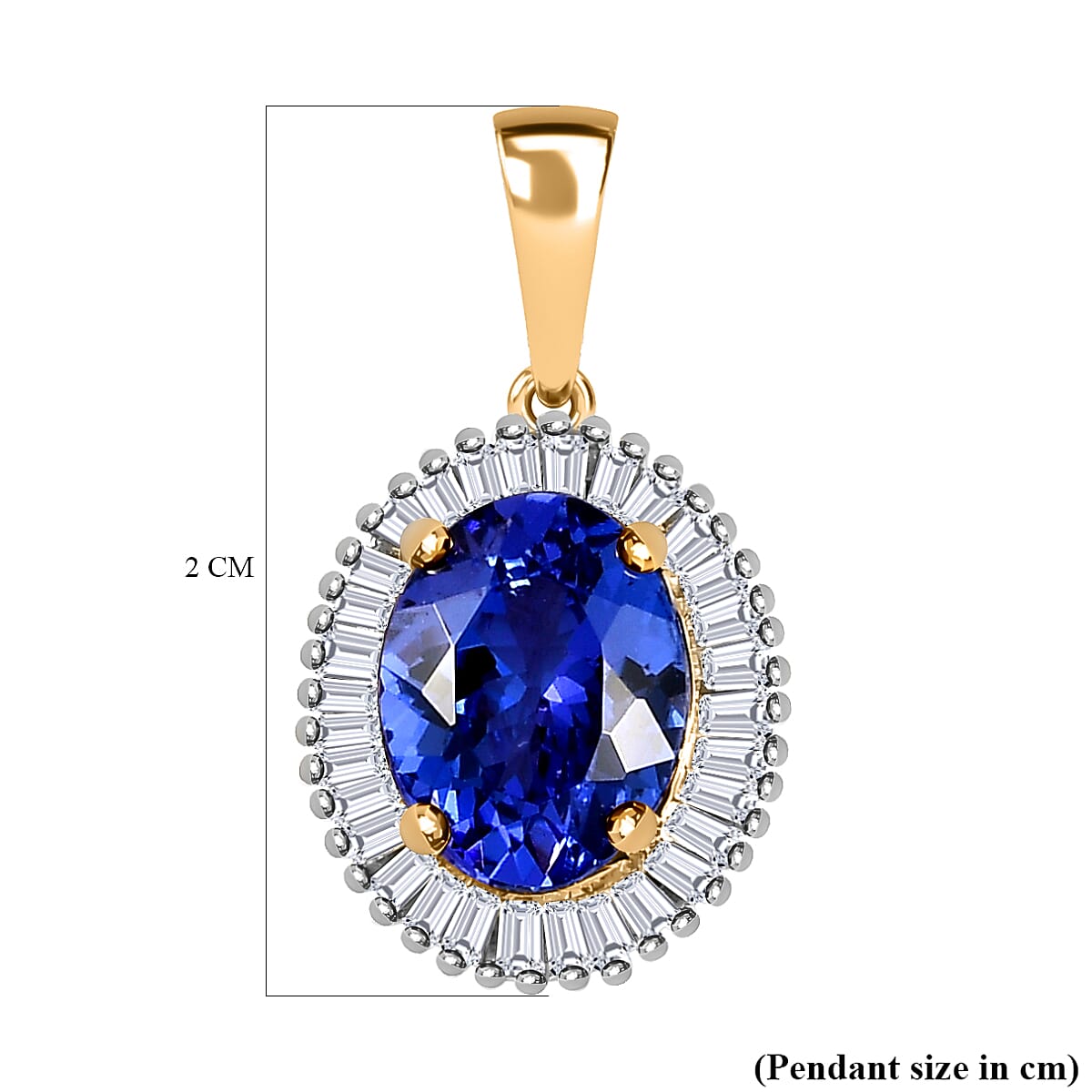 Collectors Edition 14K Yellow Gold AAA Tanzanite & Diamond Halo Pendant 2.14 Ct Collectors Edition 14K Yellow Gold AAA Tanzanite & Diamond Halo Pendant 2.14 Ct