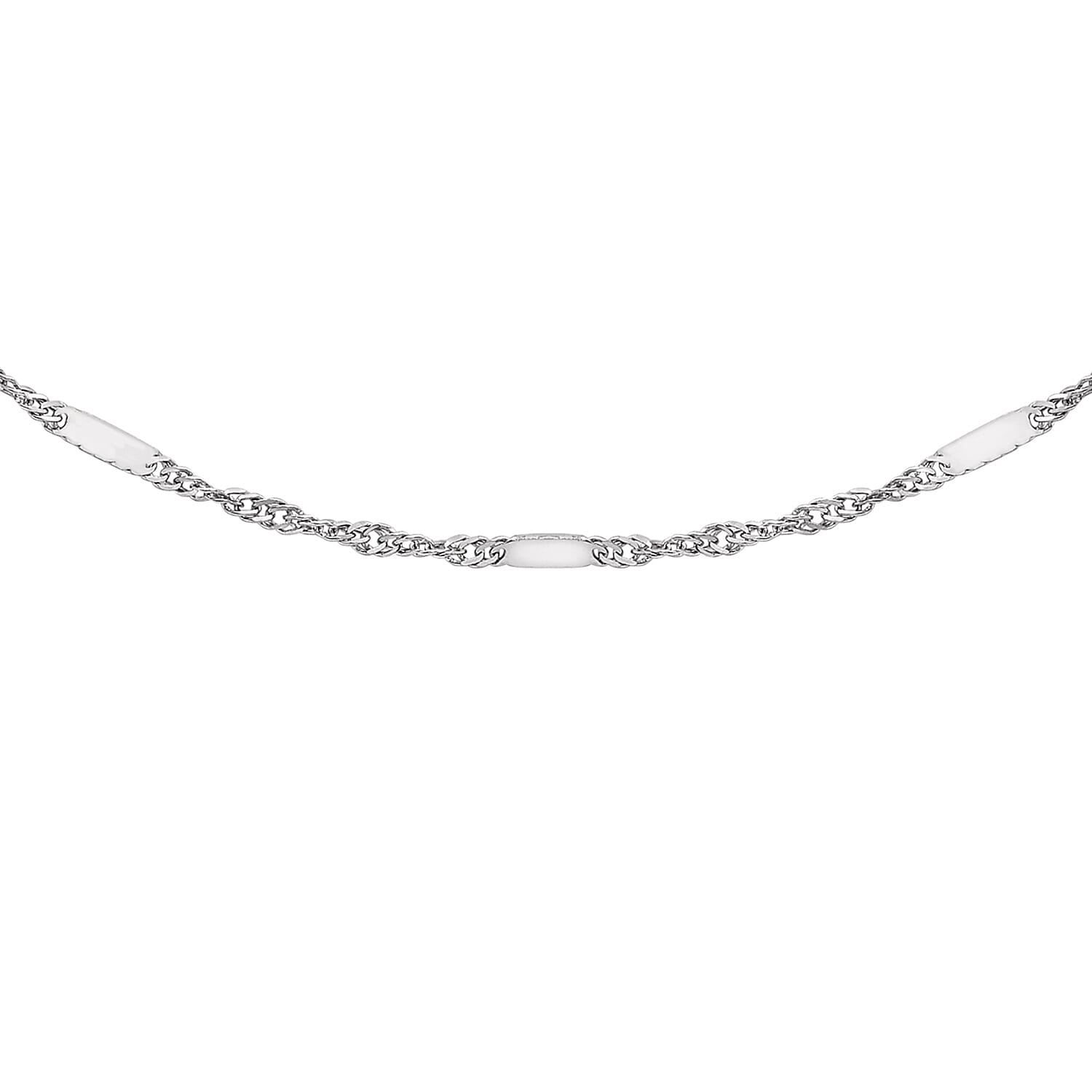 9K White Gold  Chain (Size - 18),  Gold Wt. 1.2 Gms