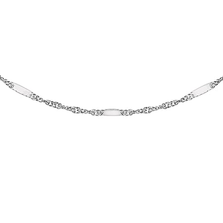 Twist Bar Curb Chain 18 Inch in 9K White Gold Twist Bar Curb Chain 18 Inch in 9K White Gold