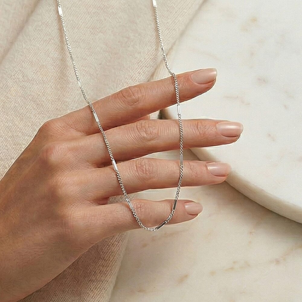 9K White Gold  Chain (Size - 18),  Gold Wt. 1.2 Gms