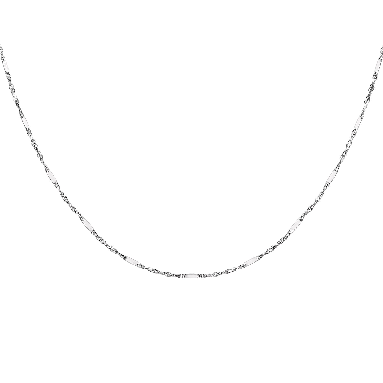 9K White Gold  Chain (Size - 18),  Gold Wt. 1.2 Gms