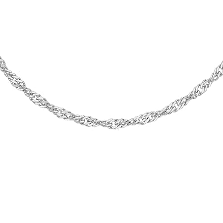 Twist Curb Chain 20 Inch in 9K White Gold