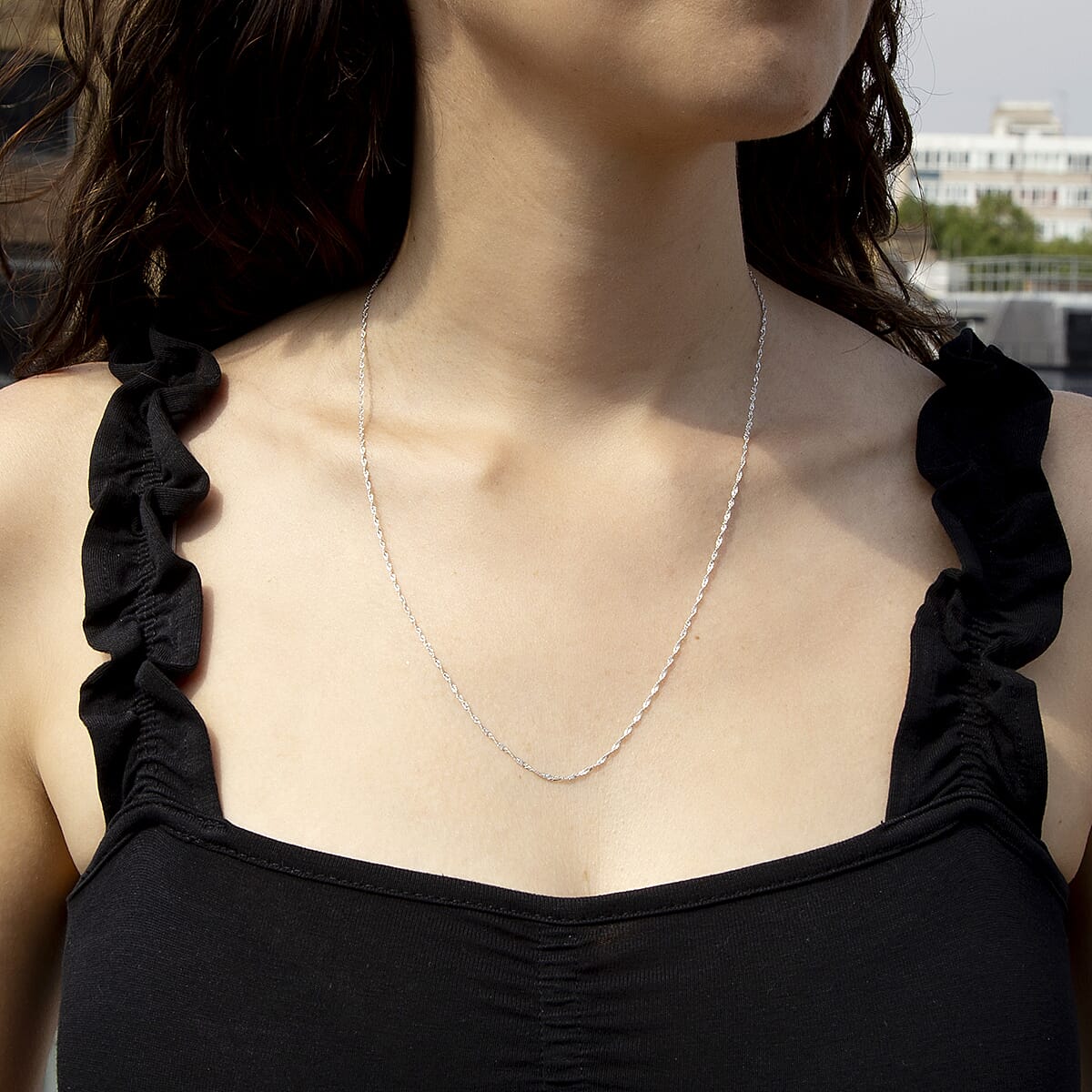 9K White Gold  Chain (Size - 20),  Gold Wt. 1.1 Gms