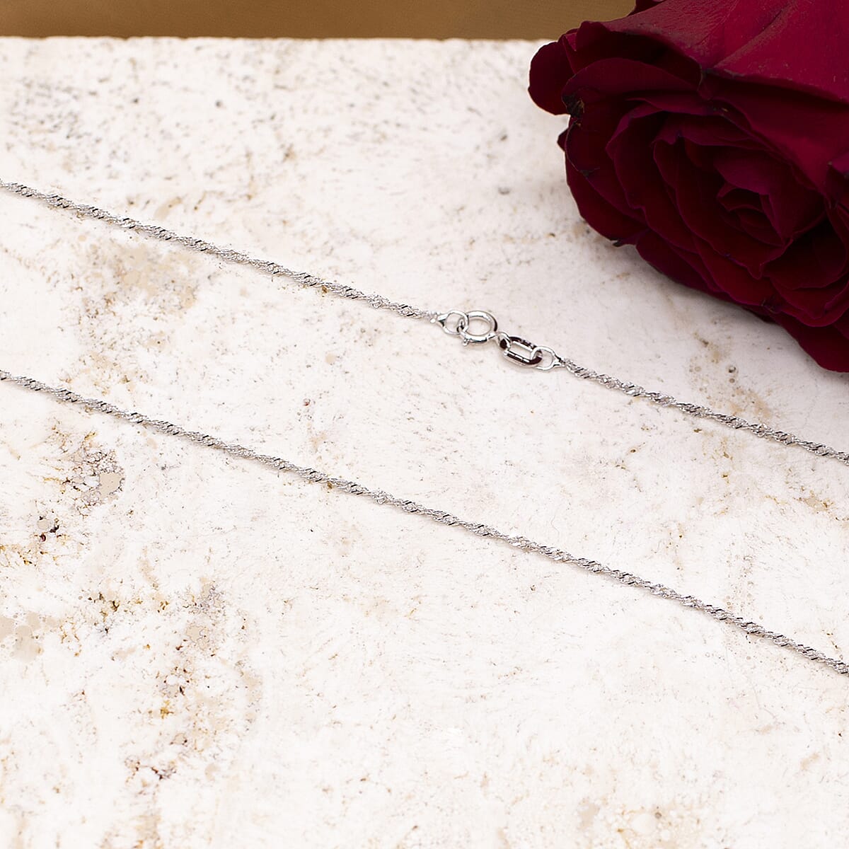 9K White Gold  Chain (Size - 20),  Gold Wt. 1.1 Gms