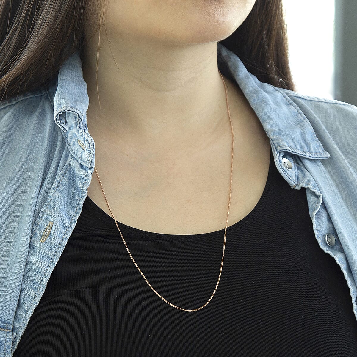 9K Rose Gold  Chain (Size - 24),  Gold Wt. 1.7 Gms