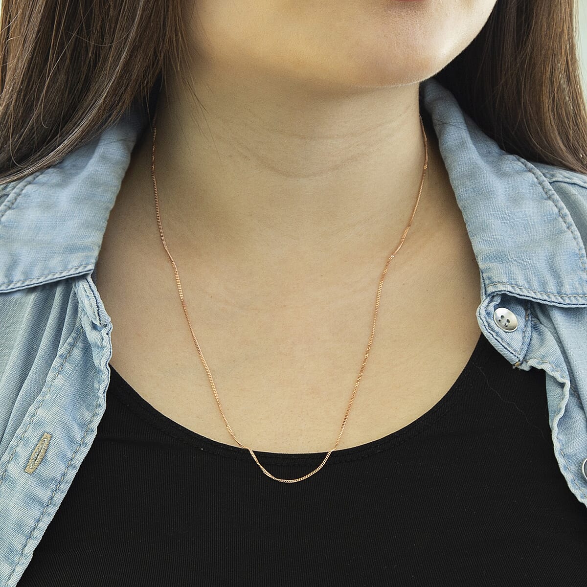 9K Rose Gold  Chain (Size - 20),  Gold Wt. 1.4 Gms