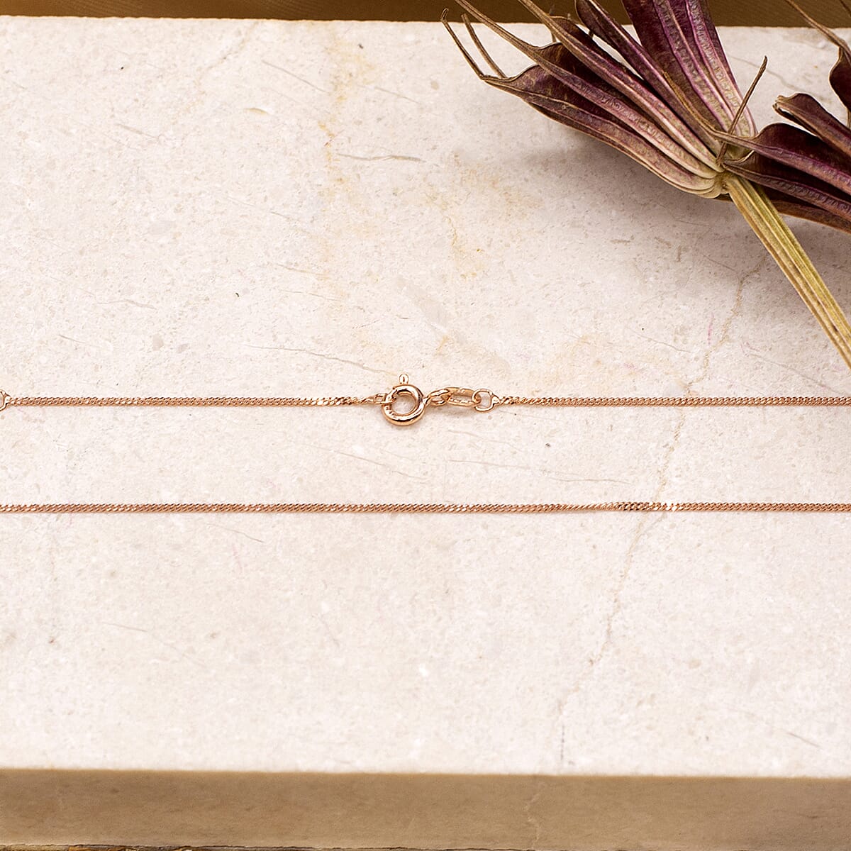 9K Rose Gold  Chain (Size - 18),  Gold Wt. 1.3 Gms