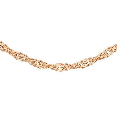 16 Diamond Cut Twist Curb Chain 20 Inch in 9K Rose Gold