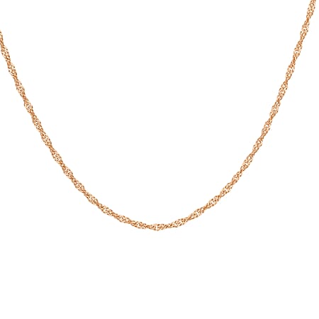 16 Diamond Cut Twist Curb Chain 16 Inch in 9K Rose Gold