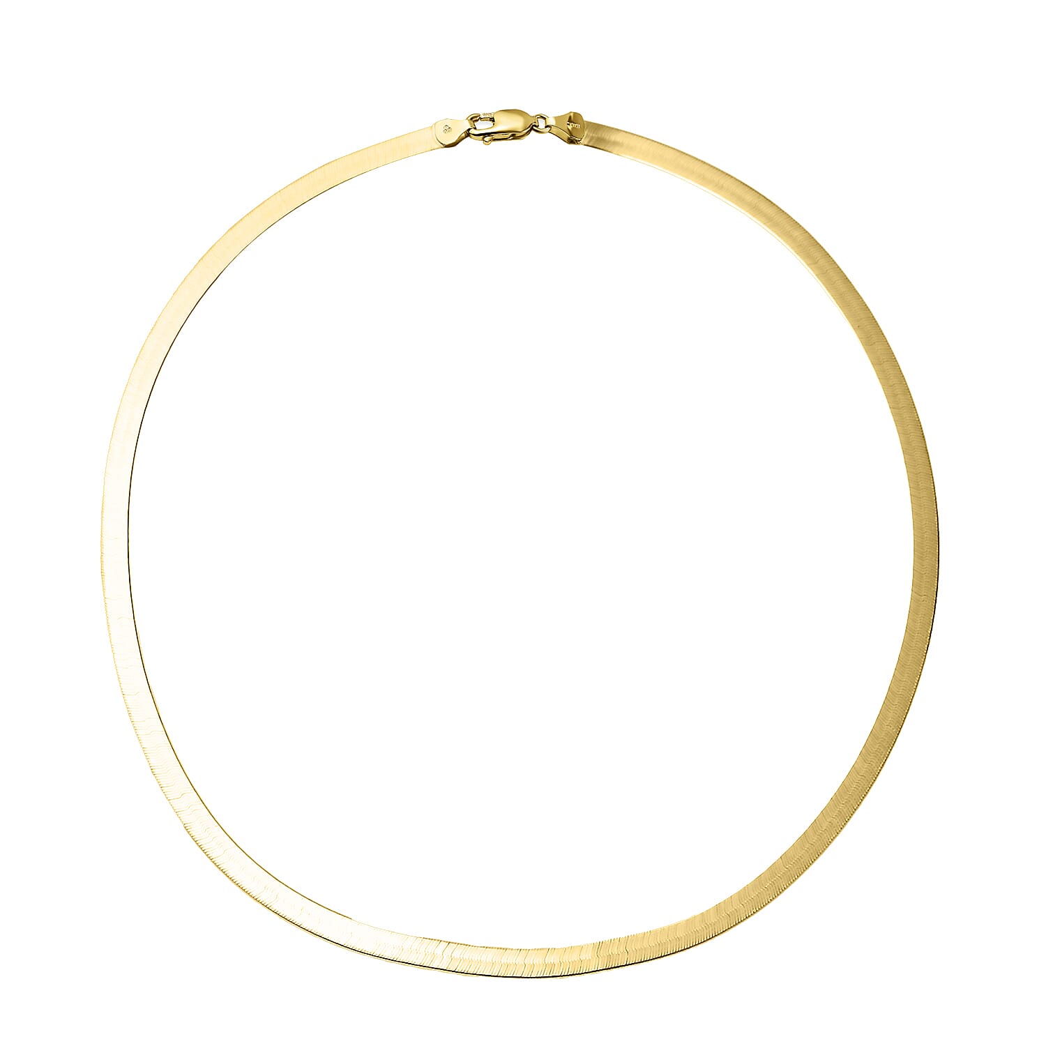 Biggest Italian Designer Close Out - 18K Yellow Gold Python Herringbone Necklace (Size - 18), Gold Wt. 10.70 Gms