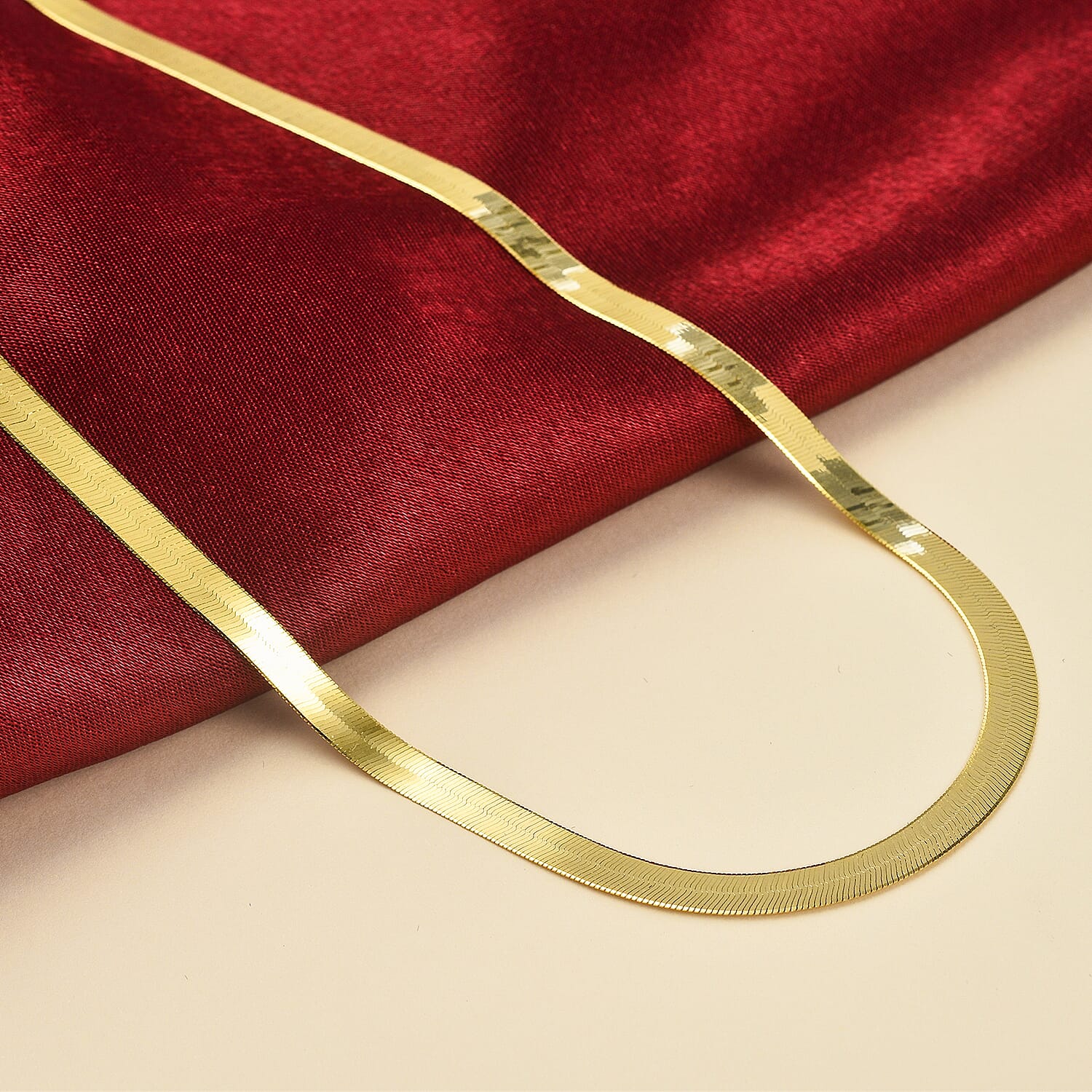 Biggest Italian Designer Close Out - 18K Yellow Gold Python Herringbone Necklace (Size - 18), Gold Wt. 10.70 Gms