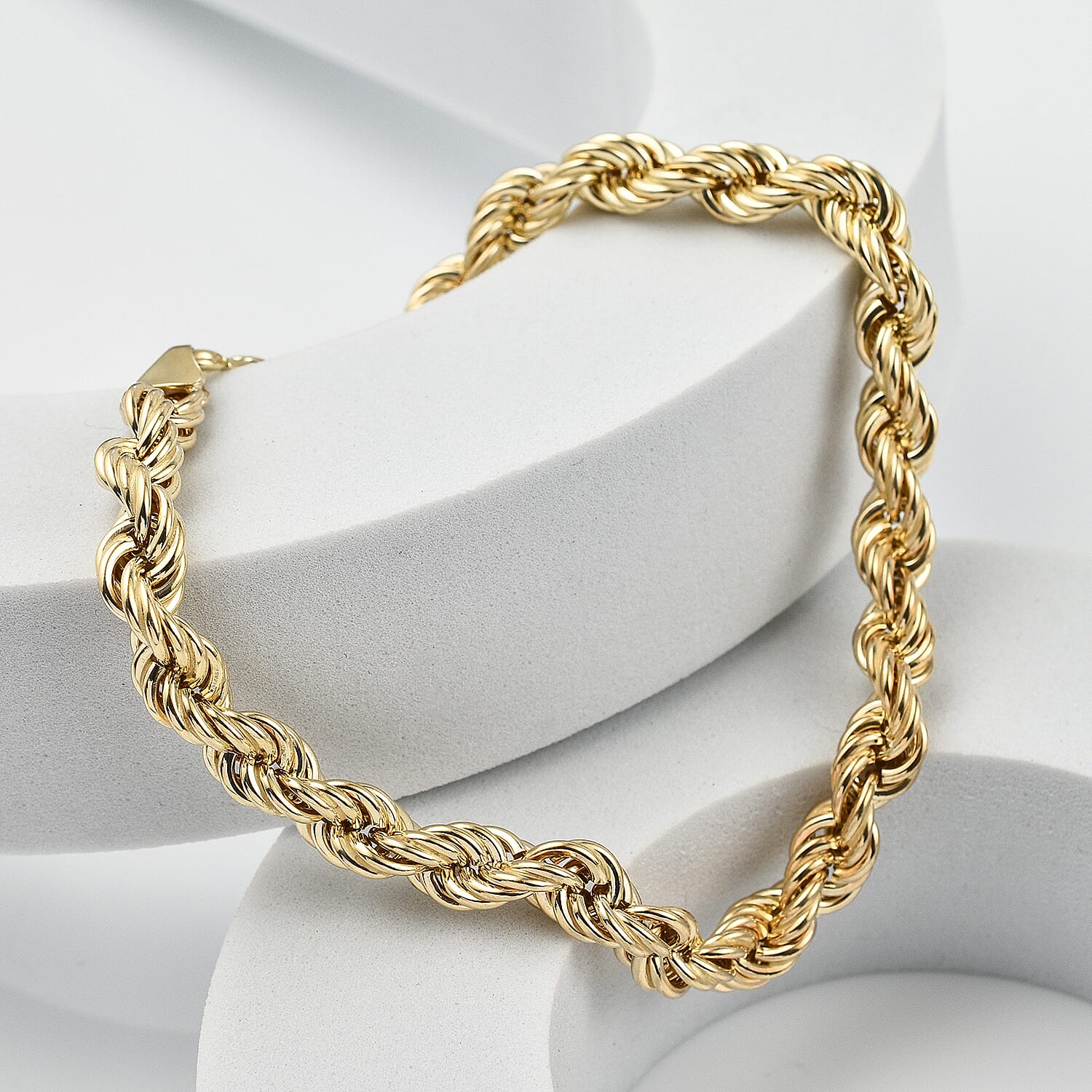 Italian Made - 9K Yellow Gold Rope Bracelet (Size - 8.25), Gold Wt. 7.00 Gms