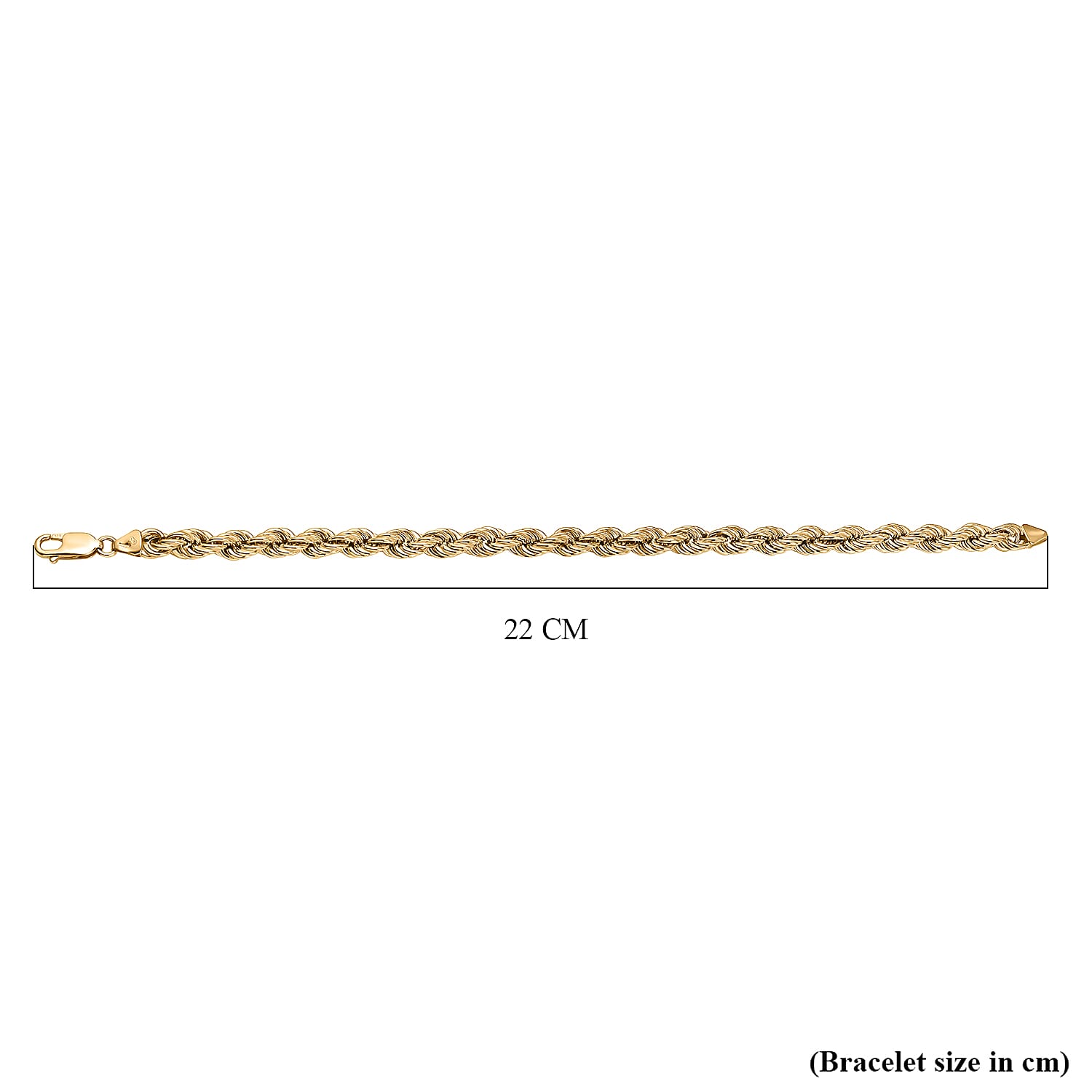 Italian Made - 9K Yellow Gold Rope Bracelet (Size - 8.25), Gold Wt. 7.00 Gms