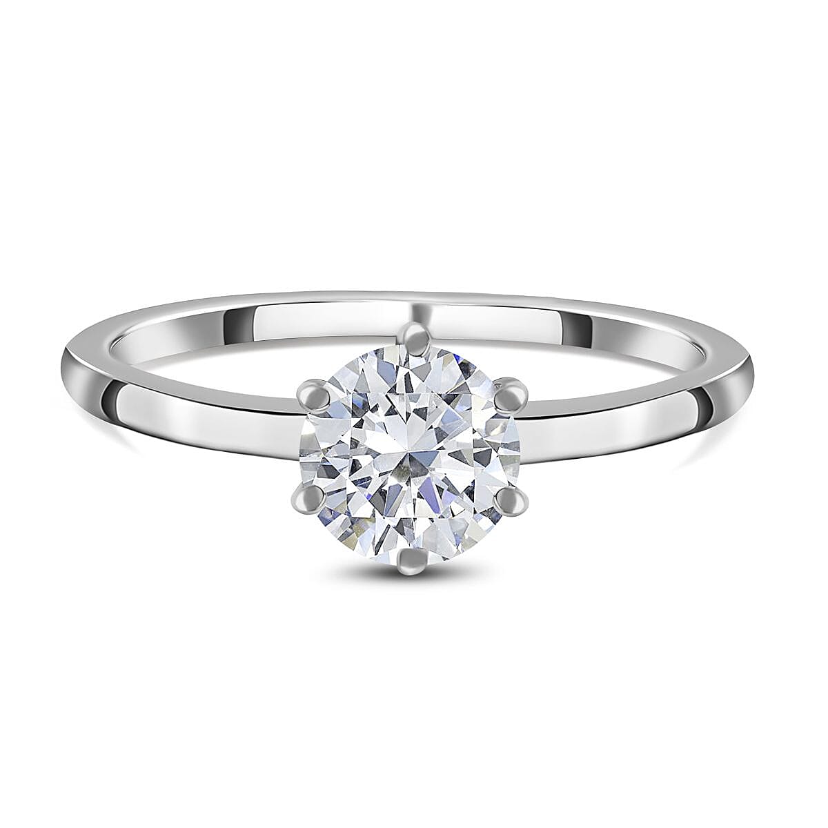 Solitaire ring sterling on sale silver